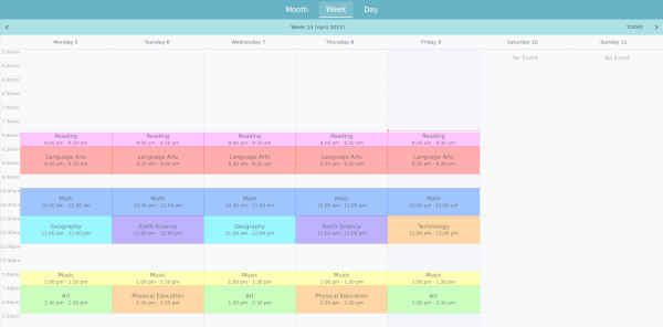 Homeschool schedule